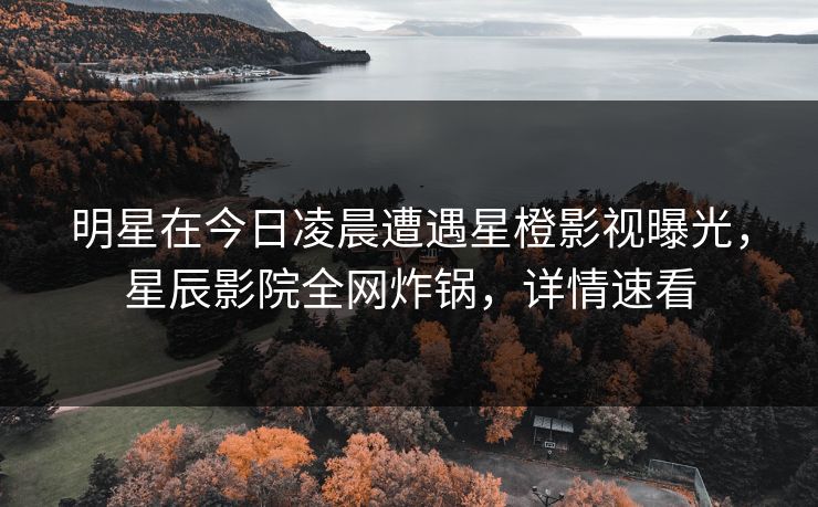 明星在今日凌晨遭遇星橙影视曝光，星辰影院全网炸锅，详情速看