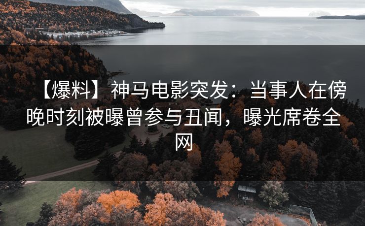 【爆料】神马电影突发：当事人在傍晚时刻被曝曾参与丑闻，曝光席卷全网
