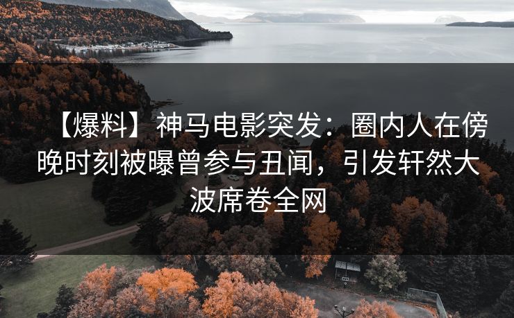 【爆料】神马电影突发:圈内人在傍晚时刻被曝曾参与丑闻,引发轩然大波席卷全网